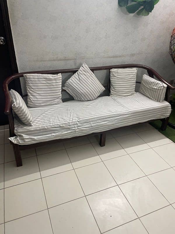 takhat, celeste mattress, swing chair, wooden sofa for sale. 3