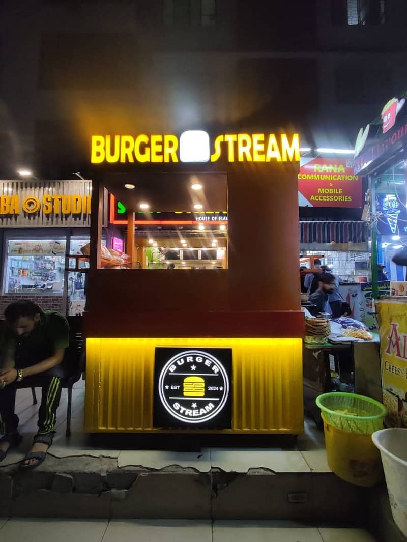 Fries stall, Soda stall, Waffle stall, Burger Stall, fries cart 0