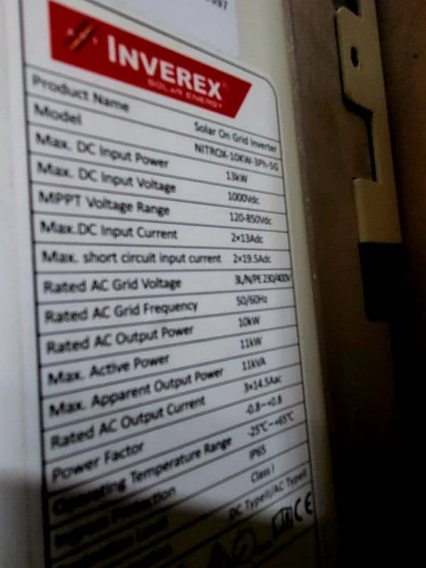 Used Inverex Nitrox 10kw On Grid Inverter 3.5 years warranty left 2