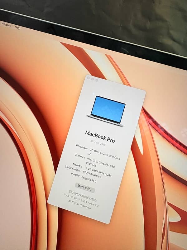 MacBook Pro 2019 16”inch 16-512 4GB Graphics 3 Unit Available 7