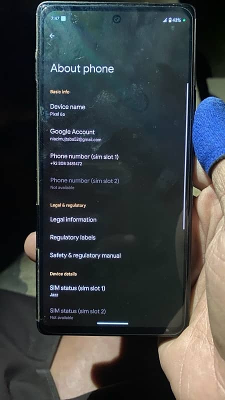 GOOGLE PIXEL 6A 6RAM 128GB PTA APPROVED 6