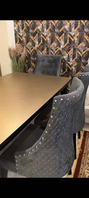 dining table with 6 chairs for sale in brand new condition 2