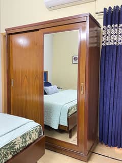 New Oak Wood Sliding Wardrobe Rs48000