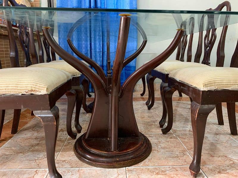 Dining table with six Chairs wooden 2