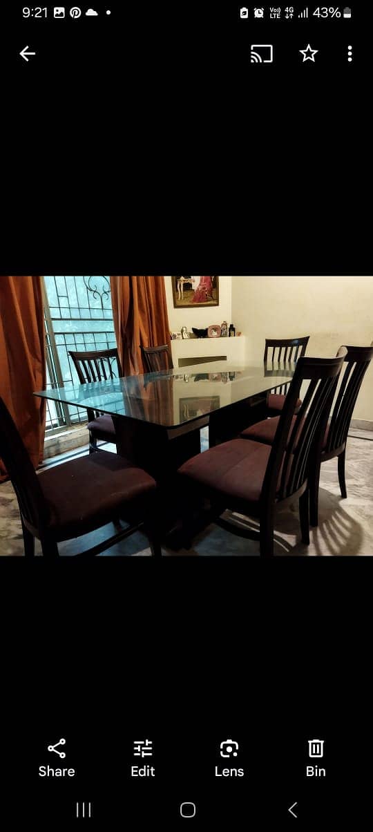 Six chairs Glass Dining Table 0