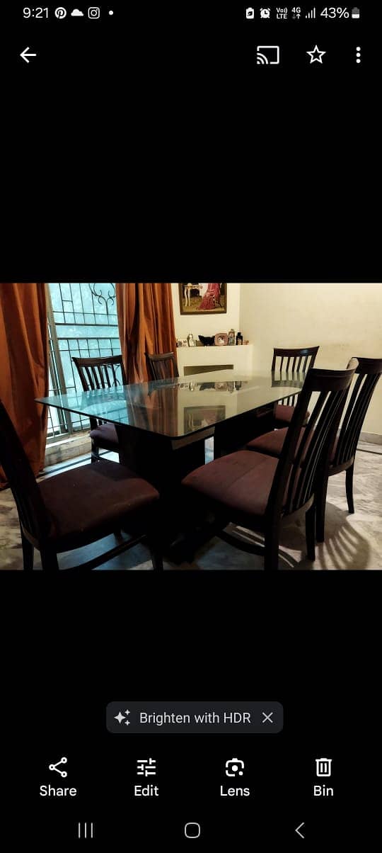 Six chairs Glass Dining Table 1