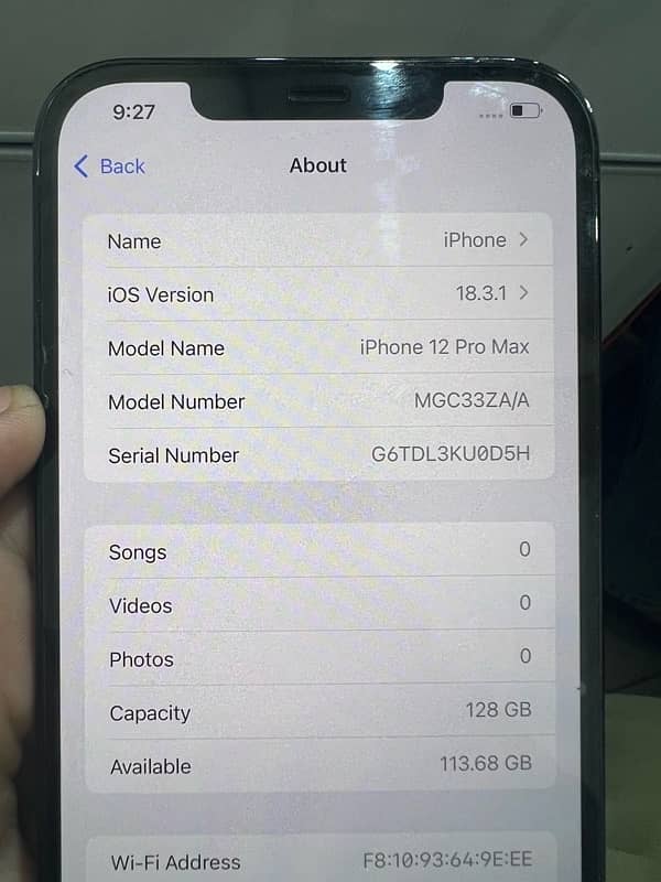 i phone 12 pro max PTA prove 128gb 5