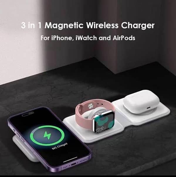 3 in 1 wireless Charging pad - 15 Watts power hub magnetic chargingpad 0