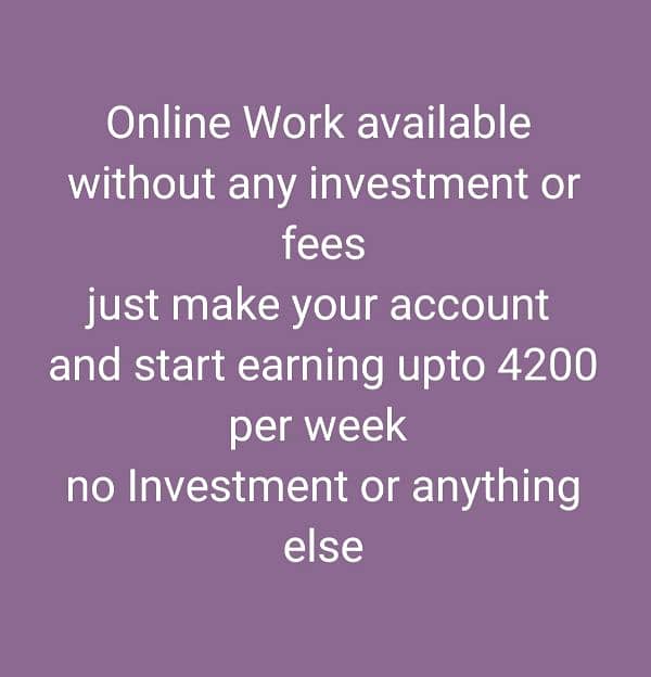 online whatsapp work availabile just make your acount and start earnng 0