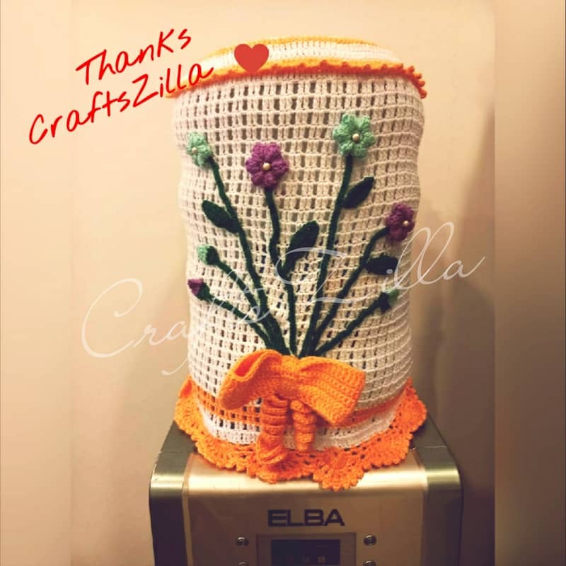 Handmade crochet dispenser bottle cover 1