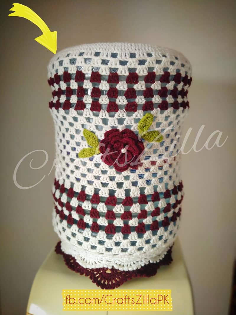 Handmade crochet dispenser bottle cover 12