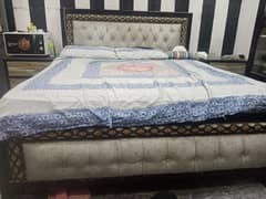 bed set with side table showsae dressing