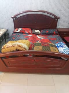 bed with side tables and dressing table in good condition