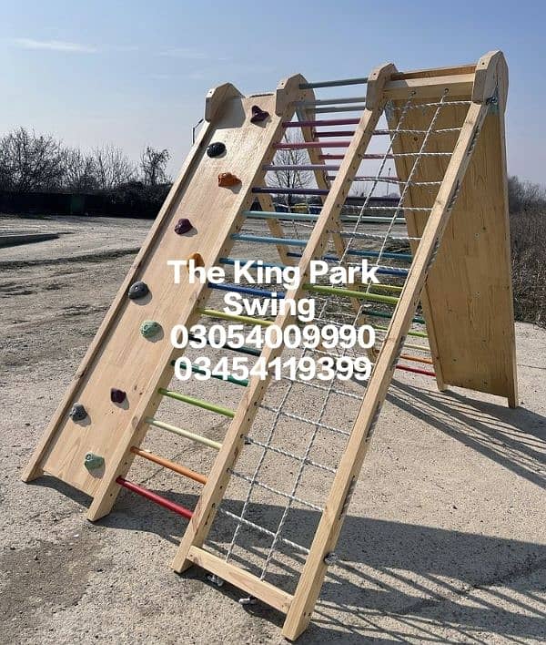 monkey bar, merry go round, slide, swing 3