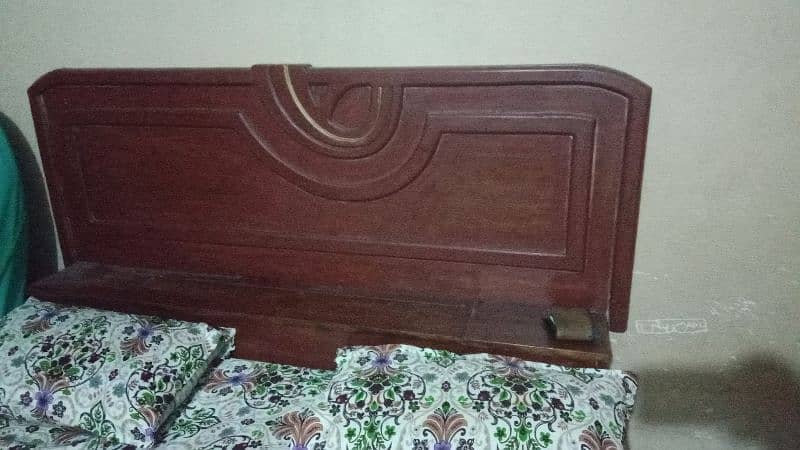 wooden bed dressing with side table  urgent sale 0