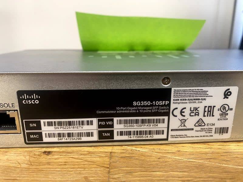 Cisco SG350-10SFP Switch Layer3 Gigabit All SFP 2