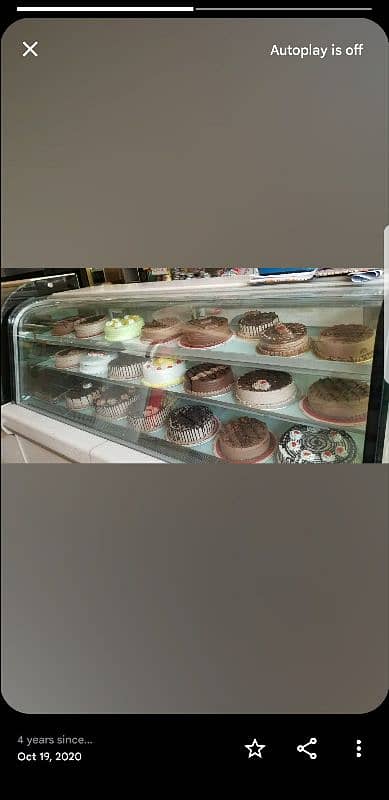 Cake Display Chiller, 6 ft Imported used. 2