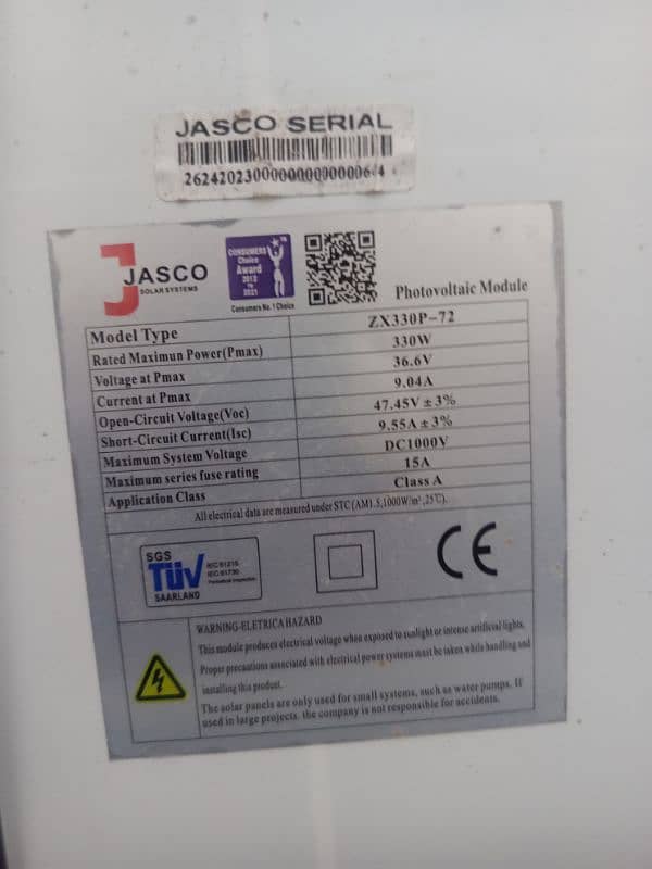 jesco 330 watt Soler penal, jection box ka 1 waire dameg he, 2