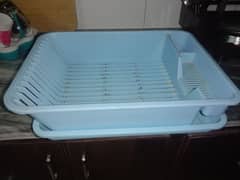 sky blue colour plastic rack plates spoon use with tray water drain