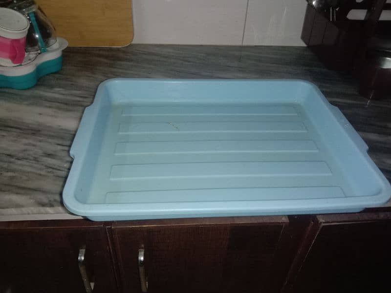 sky blue colour plastic rack plates spoon use with tray water drain 1