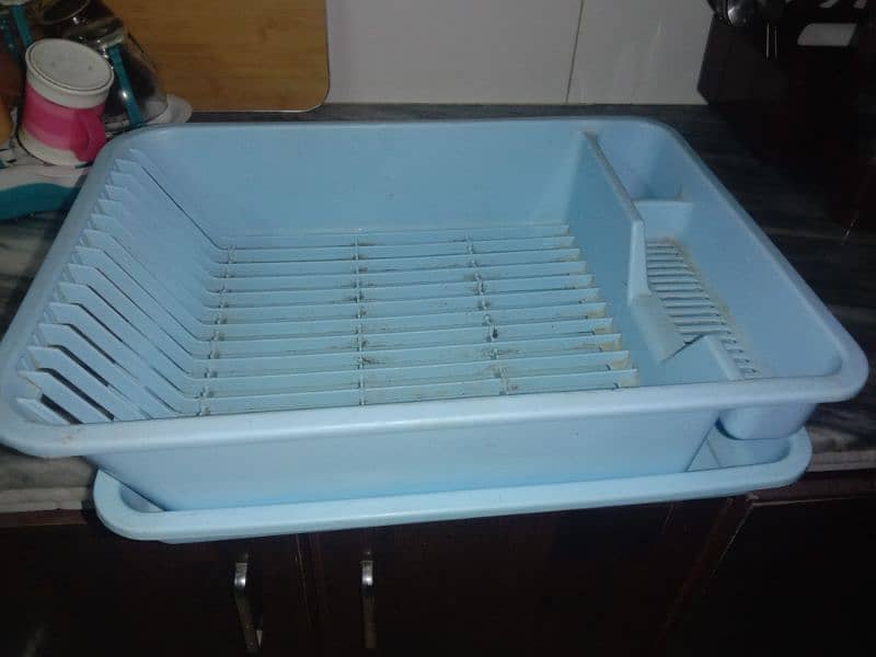 sky blue colour plastic rack plates spoon use with tray water drain 2