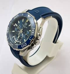 Tag Heuer Aquaracer Calibre 5 Chronograph Blue Rubber Strap Watch