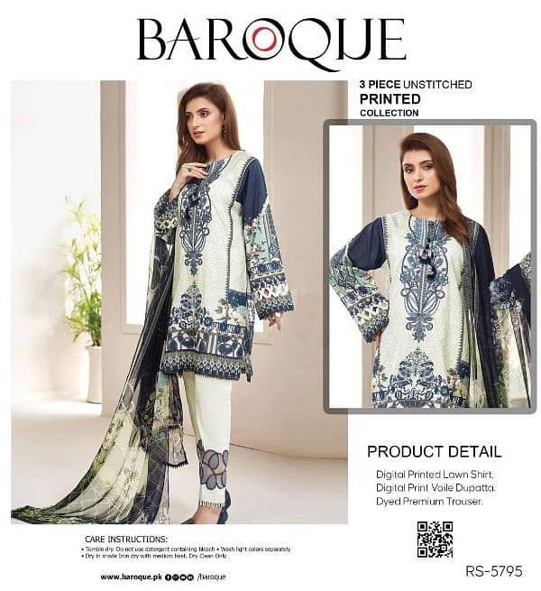 3 Piece Suit Unstitched Lawn Eid Collection 6