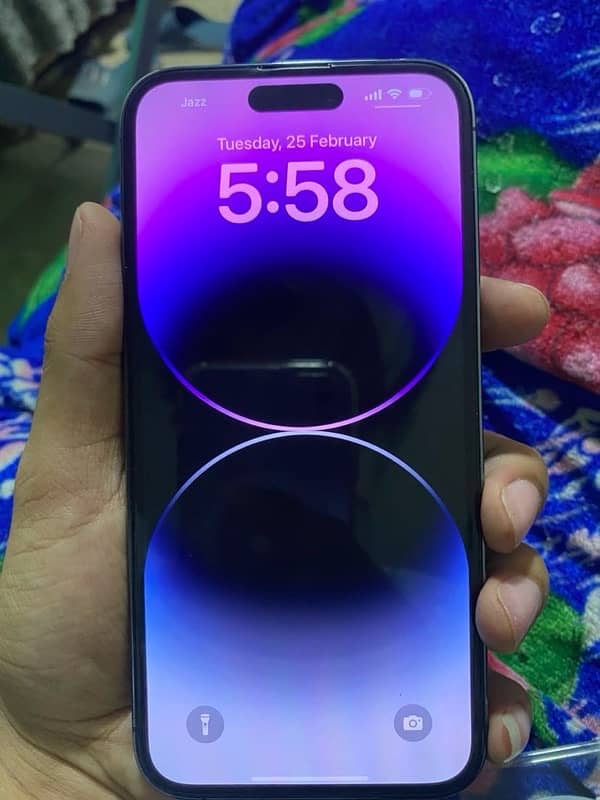 i phone 14 pro max deap purple non pta 3.5 month sim time n 5