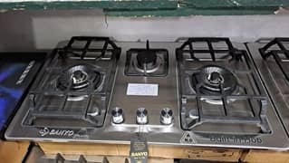 SANYO  brand three burner High Quality stainless steel top Gas hob