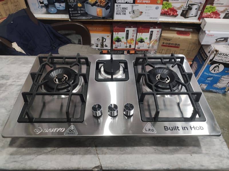 SANYO  brand three burner High Quality stainless steel top Gas hob 4