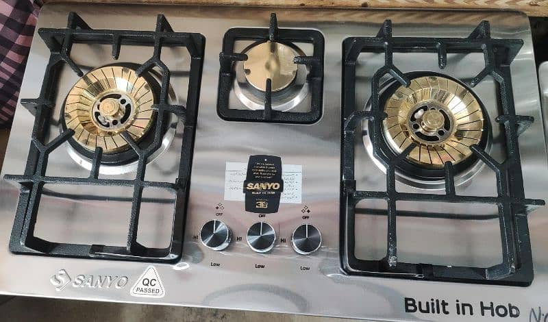 SANYO  brand three burner High Quality stainless steel top Gas hob 7