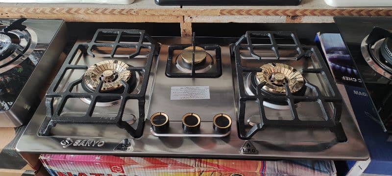 SANYO  brand three burner High Quality stainless steel top Gas hob 8