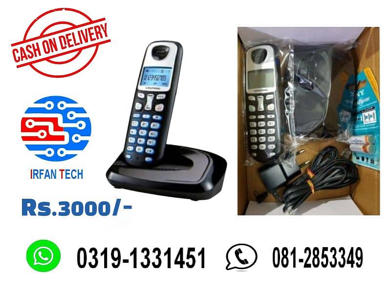 PTCL Landline Digital Cordless/Wireless Telephone with Answer Machine. 12