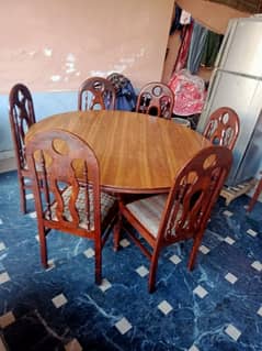 solid wood dining table with 6 Chair,