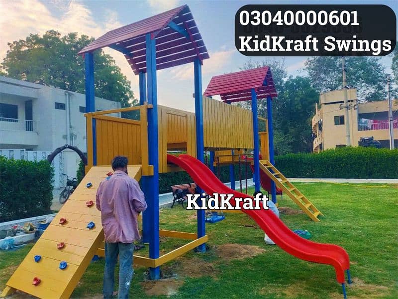 kids Slide/Swings/Kids rides/jhula/Spring rider/jungle gym/gazebo/bar 2