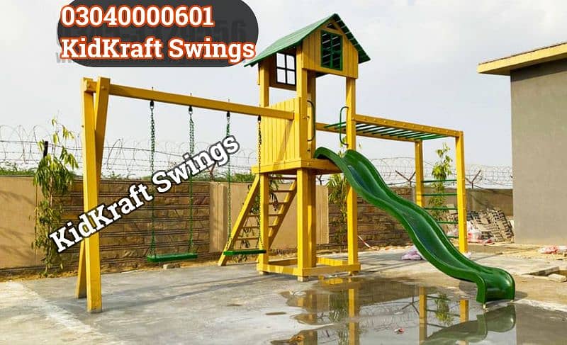 kids Slide/Swings/Kids rides/jhula/Spring rider/jungle gym/gazebo/bar 3