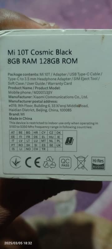 xiaomi mi t10      8/ 128  box wala 9