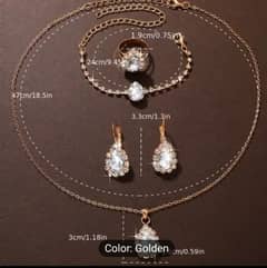 5 pieces elegant alloy jewelry set with dropped shaped