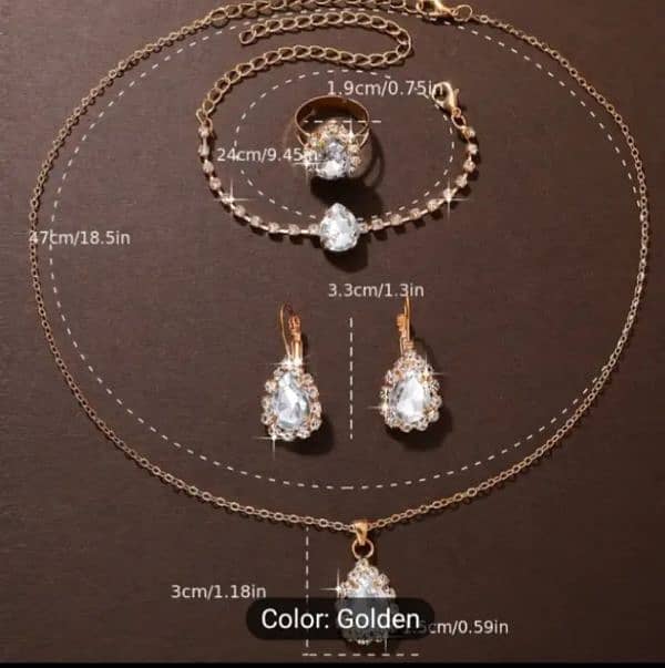 5 pieces elegant alloy jewelry set with dropped shaped 0