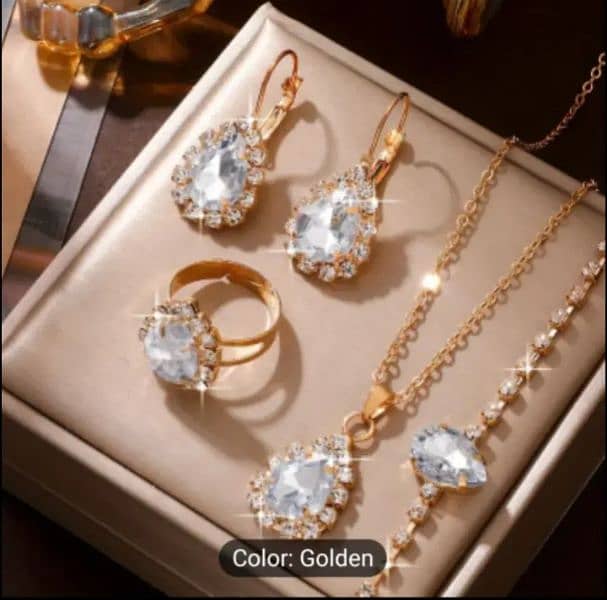 5 pieces elegant alloy jewelry set with dropped shaped 1