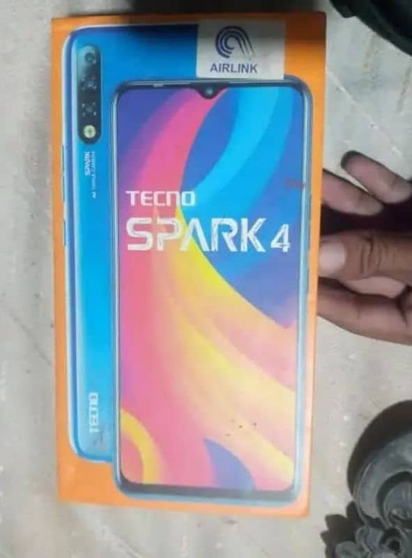 Tecno Spark 4  3/32 one hand Home Used condition 9/10 1