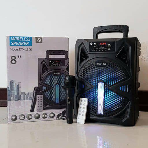 GTS-1300 Speaker with Microphone,Remote, FM radio,microphone input,AUX 5