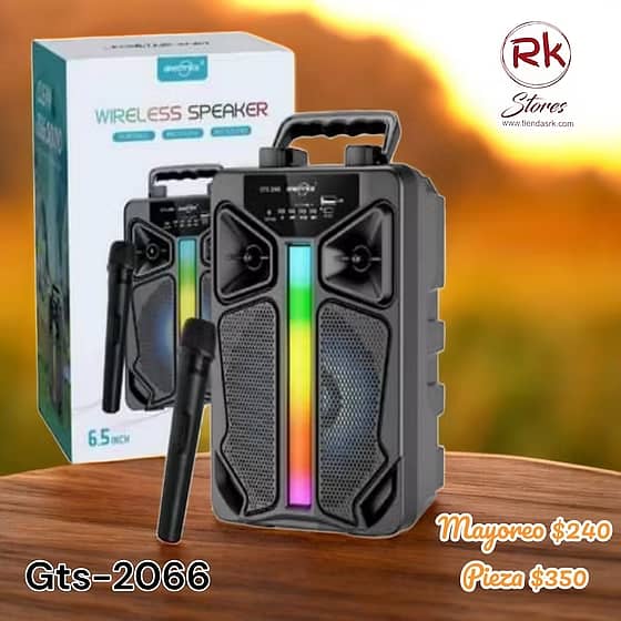 GTS-1300 Speaker with Microphone,Remote, FM radio,microphone input,AUX 9