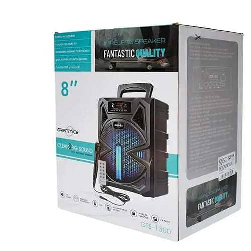 GTS-1300 Speaker with Microphone,Remote, FM radio,microphone input,AUX 12