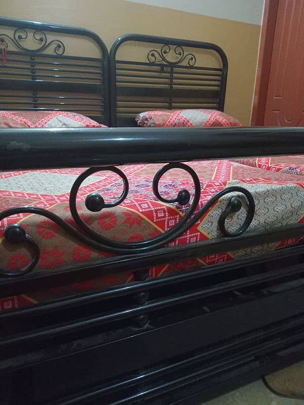 double single bed (without mattress) 3