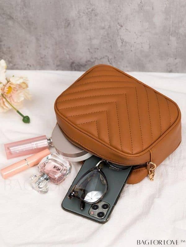 Women's Pink PU Leather Crossbody Bag 6