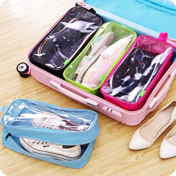 Pack Of 2 – Travel Shoes Organizer Storage Bag (random Color) 4