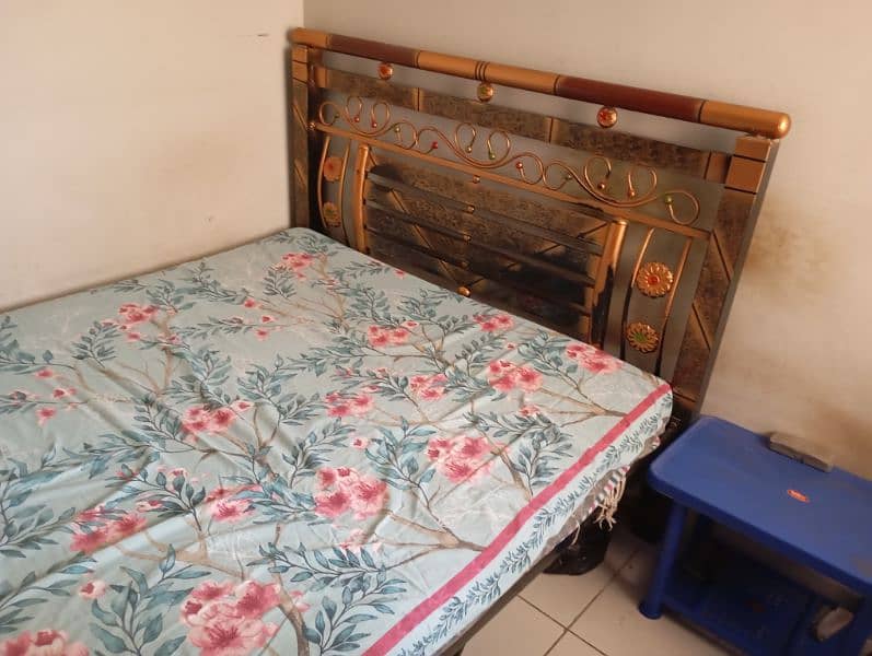 Iron Bed Queen size with Mattress urgently for Sold 0