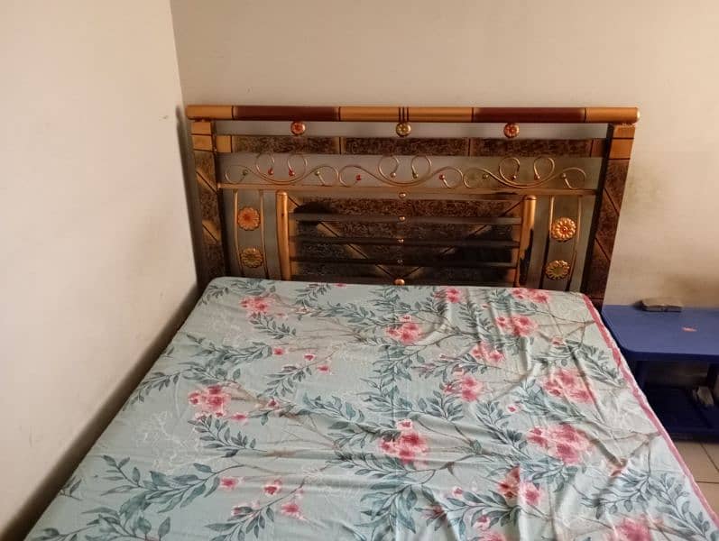 Iron Bed Queen size with Mattress urgently for Sold 2