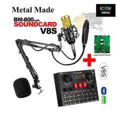 COD Available BM800 With V8s Mic Mixer Set For PC And Mobile